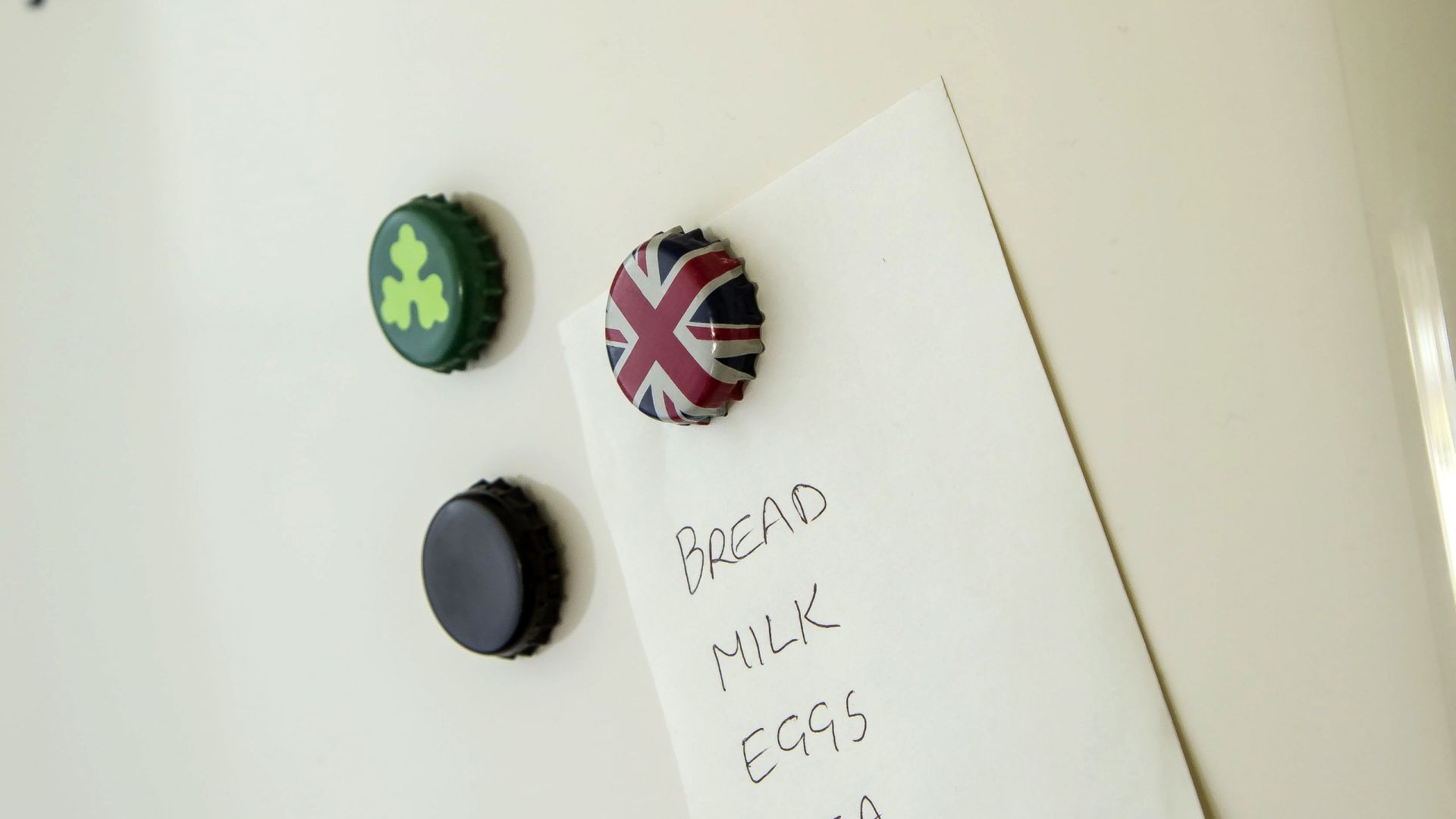 Upcycled bottle top magnets